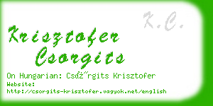 krisztofer csorgits business card